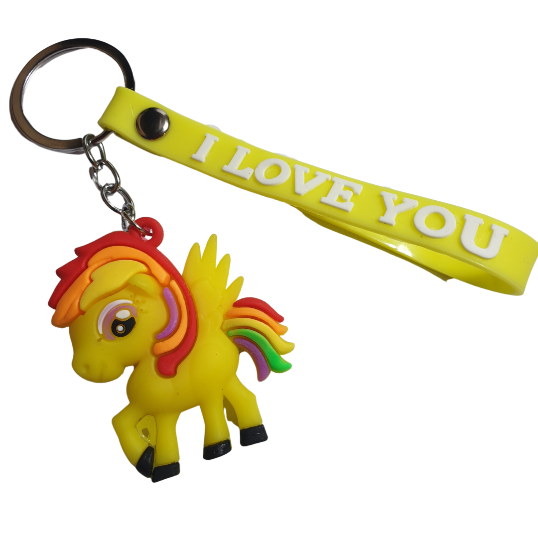 My Little Pony, Kawai ve I Love You (Seni Seviyorum) Figürlü Anahtarlık-5cm