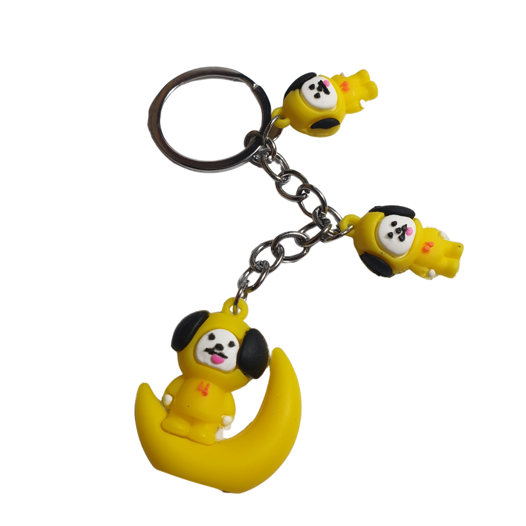 BTS BT21 KPOP Ay Figürlü Üçlü Chimmy Anahtarlık-10cm