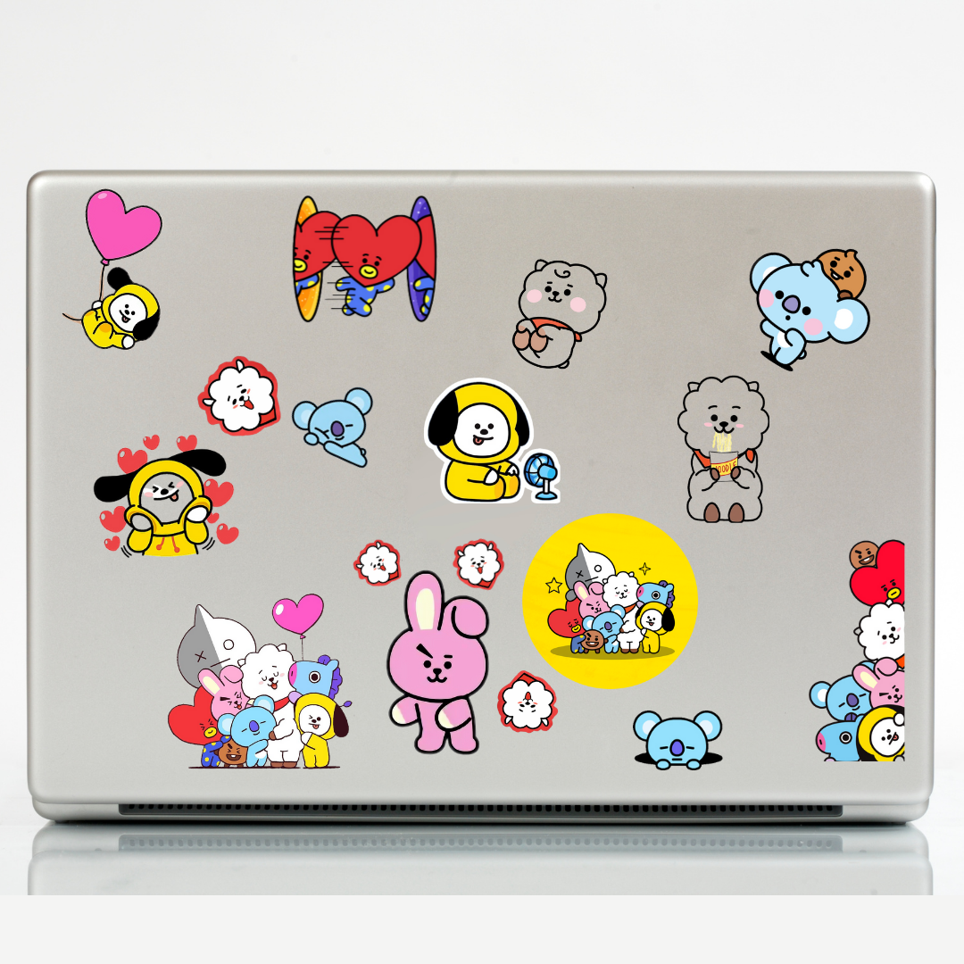 37 Adet KPOP BTS BT21 Sticker Seti-BT21 Etiket Seti